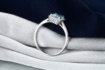 Elegant Sterling Silver Aquamarine Engagement Ring