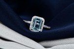 Elegant Sterling Silver Aquamarine Engagement Ring