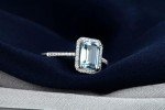 Elegant Sterling Silver Aquamarine Engagement Ring