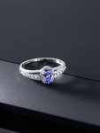 Tanzanite and White Topaz Sterling Silver Ring