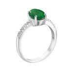 Sterling Silver May Emerald Stackable Ring for Women