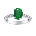 Sterling Silver May Emerald Stackable Ring for Women