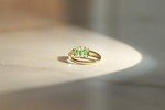 10K Gold Zambian Emerald and Diamond Women's Ring