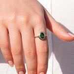 Dainty 14k Gold Natural Emerald Ring for Women