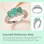 Trendy Emerald Ring in Sterling Silver for Her