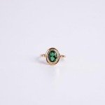 Dainty 14k Gold Natural Emerald Ring for Women