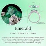 Trendy Emerald Ring in Sterling Silver for Her