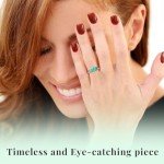 Trendy Emerald Ring in Sterling Silver for Her
