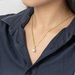 Gold Freshwater Pearl June Birthstone Necklace - Gift for Her