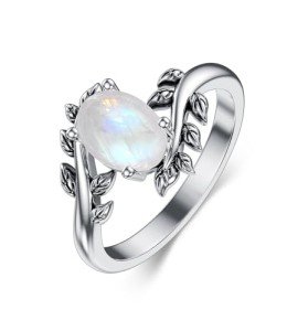 DOLIOX Moonstone Ring in Sterling Silver for Her