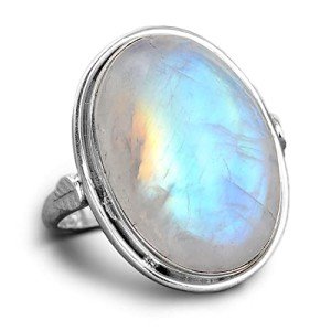 Boho Moonstone Ring in Sterling Silver