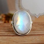 Boho Moonstone Ring in Sterling Silver