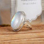 Boho Moonstone Ring in Sterling Silver