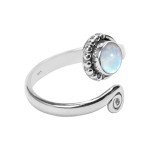 Adjustable Rainbow Moonstone Sterling Silver Toe Ring