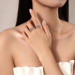Adjustable Silver Moonstone Sunflower Ring for Women