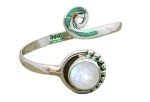 Adjustable Rainbow Moonstone Sterling Silver Toe Ring
