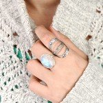 Boho Moonstone Ring in Sterling Silver