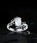 DOLIOX Moonstone Ring in Sterling Silver for Her