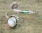 Adjustable Rainbow Moonstone Sterling Silver Toe Ring