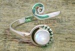 Adjustable Rainbow Moonstone Sterling Silver Toe Ring
