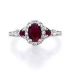 14K White Gold Ruby and Diamond Women's Ring