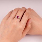S925 Sterling Silver Ruby Oval Ring for Women