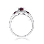 14K White Gold Ruby and Diamond Women's Ring