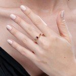 Ruby and Diamond Side Stones Ring in White Gold