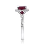 14K White Gold Ruby and Diamond Women's Ring