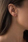 14K Yellow Gold Round Ruby Birthstone Stud Earrings