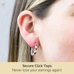 Diamond and Ruby Hoop Earrings in Sterling Silver