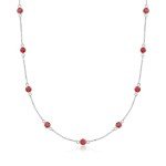 Ruby Station Necklace in Sterling Silver - 16
