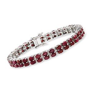 Ruby Two-Row Sterling Silver Bracelet - 17 ct. t.w