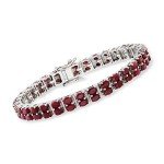 Ruby Two-Row Sterling Silver Bracelet - 17 ct. t.w