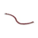 Ruby Two-Row Sterling Silver Bracelet - 17 ct. t.w
