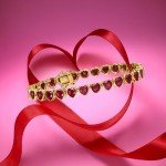 Ruby Heart Tennis Bracelet in 18kt Gold Finish