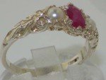 Beautiful Ruby and Pearl Women's Promise Ring
