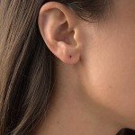 Ruby Birthstone 14K Gold Plated Stud Earrings