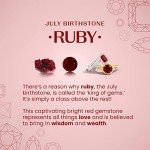 Ruby Teardrop Necklace in Sterling Silver with Diamonds
