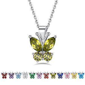 Stylish Butterfly Necklace with Peridot Gemstone