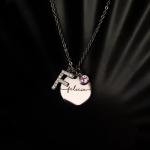 Personalized Gold Birthstone Initial Necklace for Women