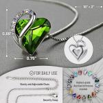 Infinity Love Birthstone Heart Necklace with Peridot