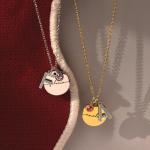 Personalized Gold Birthstone Initial Necklace for Women