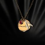 Personalized Gold Birthstone Initial Necklace for Women