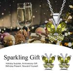 Stylish Butterfly Necklace with Peridot Gemstone