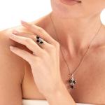 Natural Peridot & Sterling Silver Leaf Ring