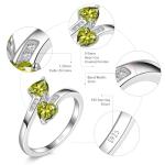 Adjustable Peridot Heart Ring in Sterling Silver