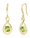 Peridot Dangle Earrings in Sterling Silver and Gold