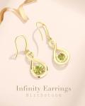 Peridot Dangle Earrings in Sterling Silver and Gold