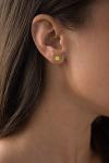 14K White Gold 6mm Round Green Peridot Earrings